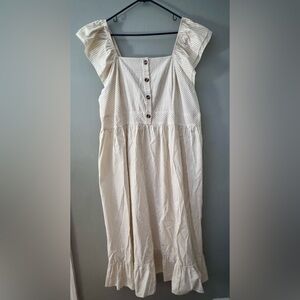 SHEIN Cream Ruffle Dress